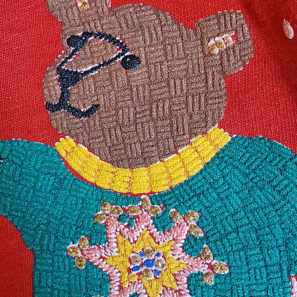 Vintage India Ink Hand Painted Bears Christmas Series Tee. Size: 2X - Picture 5 of 6